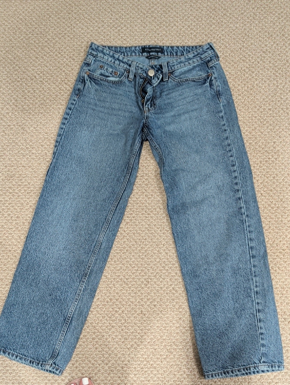 Aeropostale Light Blue Low Rise Baggy Jeans Size 2 Short
